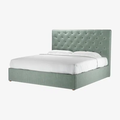 Sofa.com Rosalie 130cm Super King Ottoman Bed in Sage Smart Velvet - sofa.com