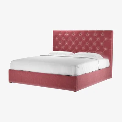Sofa.com Rosalie 130cm Super King Ottoman Bed in Dusty Rose Cotton Matt Velvet - sofa.com