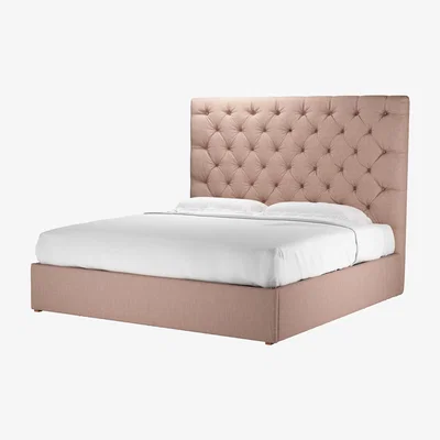 Sofa.com Rosalie 150cm Super King Ottoman Bed in Blush Pure Belgian Linen - sofa.com