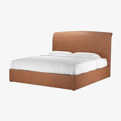 Sofa.com Thea Super King Ottoman Bed in Cognac Grain Leather - sofa.com
