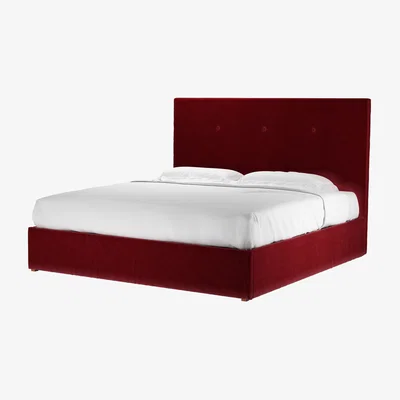 Sofa.com Avery 130cm Super King Ottoman Bed in Claret Cotton Matt Velvet - sofa.com