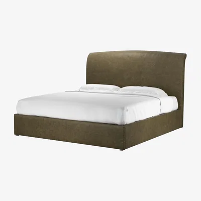 Sofa.com Thea Super King Ottoman Bed in Dark Moss Antique Leather - sofa.com