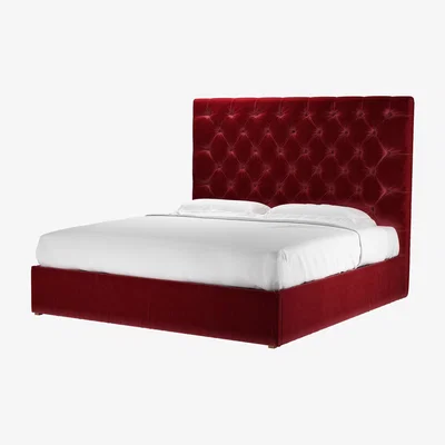 Sofa.com Rosalie 150cm Super King Ottoman Bed in Claret Cotton Matt Velvet - sofa.com