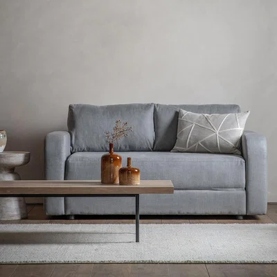 Cuckooland Bridestowe 2 Seater Sofa Bed in a Box - Stone Textured Weave