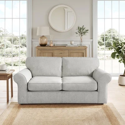 Dunelm Flori 2 Seater Sofa Bed, Soft Chenille Grey