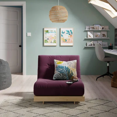 Dunelm Mito Cotton Single Futon Mito Cotton Aubergine
