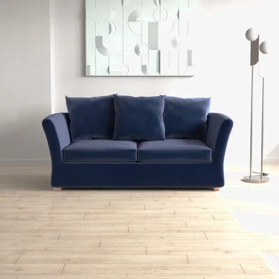 Dunelm Emmett Velvet Sofa Bed Blue