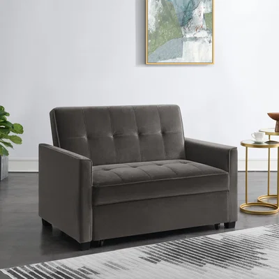 Dunelm Summer Velvet Sofa Bed Mink (Grey)