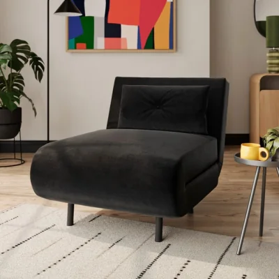 Dunelm Phoebe Velvet Single Chair Bed