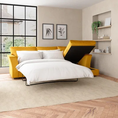 Dunelm Blakeney Luxury Velvet Corner Sofa Bed Luxury Velvet Old Gold