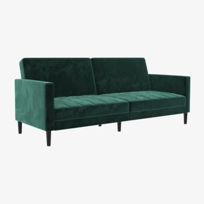 Dunelm Return - Liam Velvet Clic Clac Green Double Sofa Bed