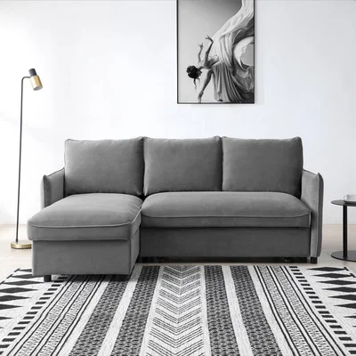 Dunelm Lucie Corner Sofabed, Velvet Grey