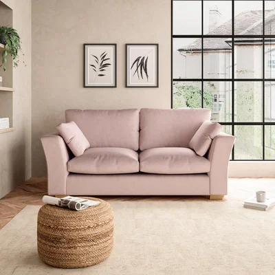 Dunelm Blakeney Luxury Velvet Sofa Bed Luxury Velvet Peach Blush