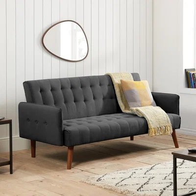 Dunelm Hudson Sofa Bed Charcoal Velvet Charcoal