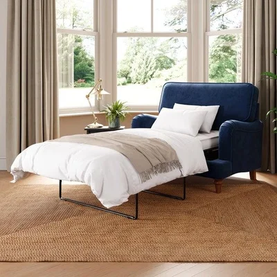 Dunelm Beatrice II Matte Velvet Single Snuggle Sofa Bed