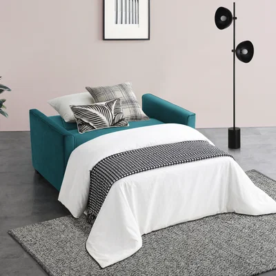 Dunelm Serena Velvet Sofa Bed Teal (Blue)