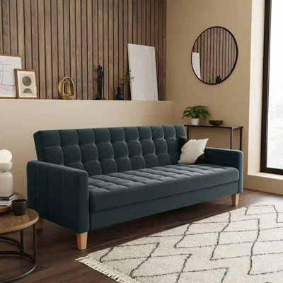Dunelm Harlow Velvet Storage Double Sofa Bed