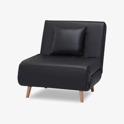Dunelm Macy Faux Leather Chair Bed Black