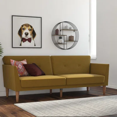 Dunelm Regal Linen Sofa Bed Yellow