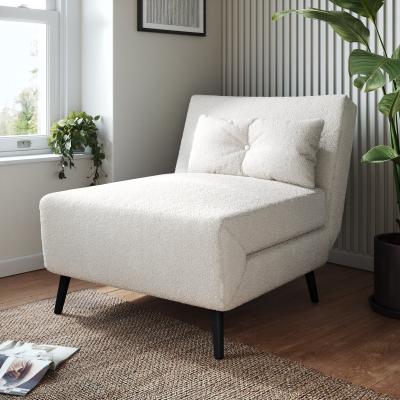 Dunelm Phoebe Sherpa Chair Bed Ivory