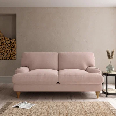 Dunelm Darwin Luxury Velvet Sofa Bed Luxury Velvet Peach Blush