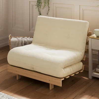 Dunelm Mito Ribbed Single Futon Mink (Brown)