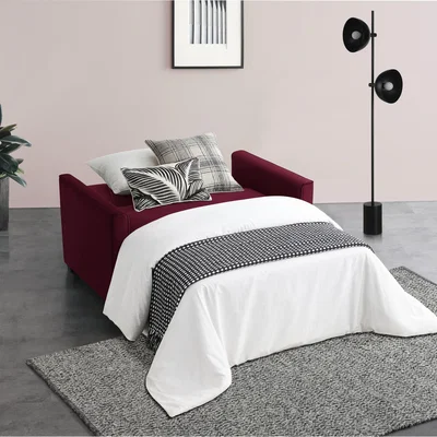 Dunelm Serena Velvet Sofa Bed Burgundy