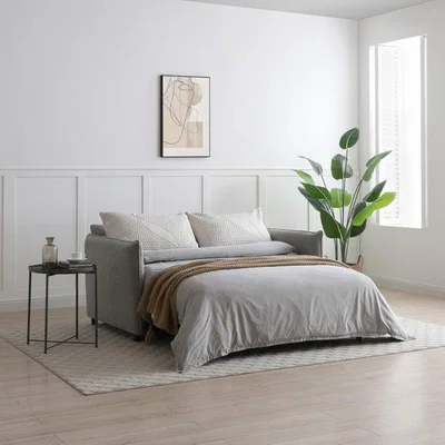 Dunelm Lucie Grey Boucle 2 Seater Pop Up Sofa Bed