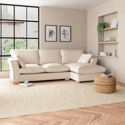 Dunelm Blakeney Luxury Velvet Corner Sofa Bed Luxury Velvet Natural