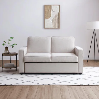 Dunelm Kayden Fabric Pop Up 2 Seater Double Sofa Bed Natural