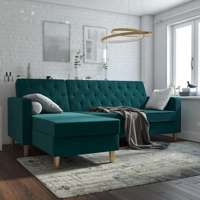 Dunelm Cosmo Liberty Velvet Futon Velvet Green