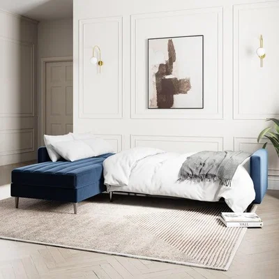 Dunelm Kendall Quilted Velvet Storage Corner Sofa Bed