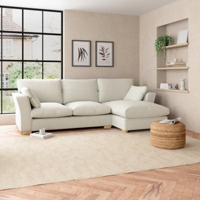 Dunelm Blakeney Slub Cotton Corner Sofa Bed Slub Cotton Blend Sandstone