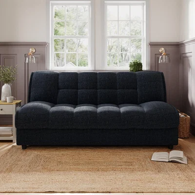 Dunelm Return - Emery Squish Soft Chenille Clic Clac Storage Sofa Bed, Navy