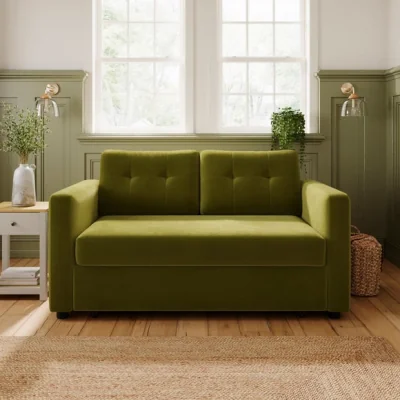 Dunelm Barker Velvet 2 Seater Trundle Sofa Bed