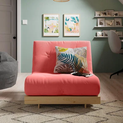 Dunelm Mito Cotton Single Futon Mito Cotton Coral