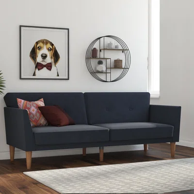 Dunelm Regal Linen Sofa Bed Blue