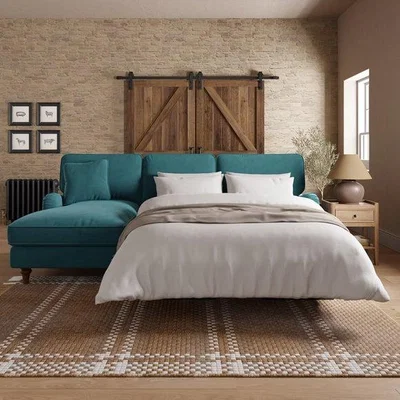 Dunelm Beatrice II Velvet Corner Sofa Bed