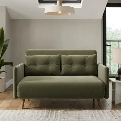 Dunelm Lydia Velvet Small Double 2 Seater Sofa Bed