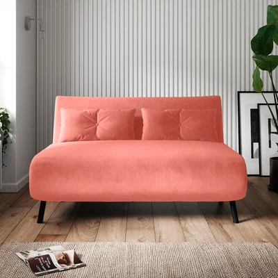 Dunelm Phoebe Double Velvet Sofa Bed Pink