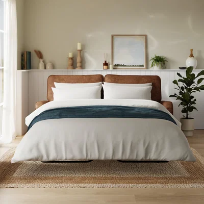 Dunelm Beatrice Relaxed Sofa Bed Faux Leather Tan