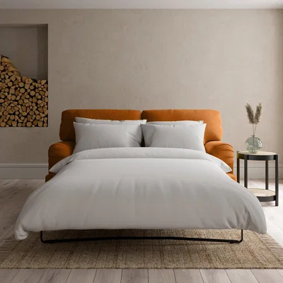 Dunelm Darwin Luxury Velvet Sofa Bed Luxury Velvet Orange Umber