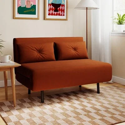 Dunelm Phoebe Velvet Small Double 2 Seater Sofa Bed