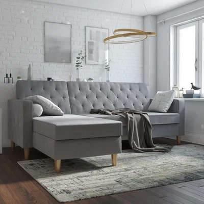 Dunelm Cosmo Liberty Chenille Futon Grey
