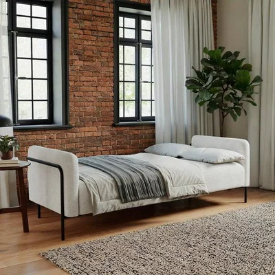 Dunelm Trent Boucle Industrial Clic Clac Sofa Bed