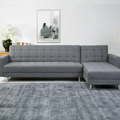 Dunelm Lukas 4 Seater Corner Sofa Bed Grey