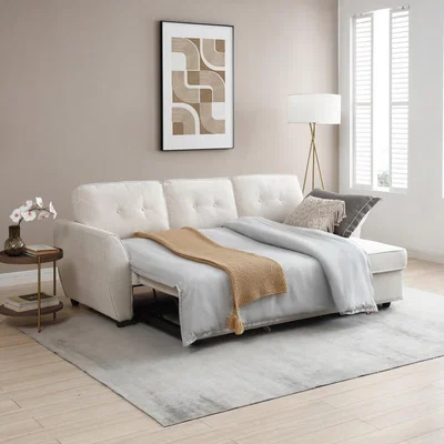 Dunelm Mila Corner Sofabed, Textured Weave Natural