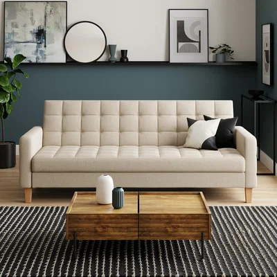 Dunelm Harlow Flatweave Storage Double Sofa Bed Natural