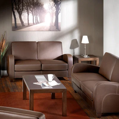 Dunelm Vivo Faux Leather Sofa Bed Brown