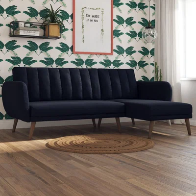 Dunelm Brittany Linen Sofa Bed Navy Blue